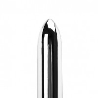 Vibrating Bullet 6'' Silver 10 Speeds Rechargeable